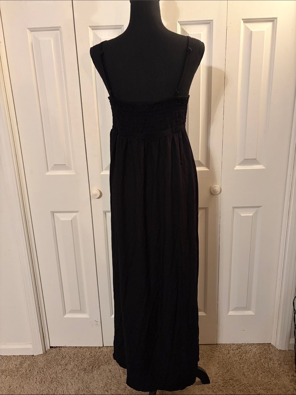 1.State Crochet Trim Black Maxi Dress - Picture 2 of 9
